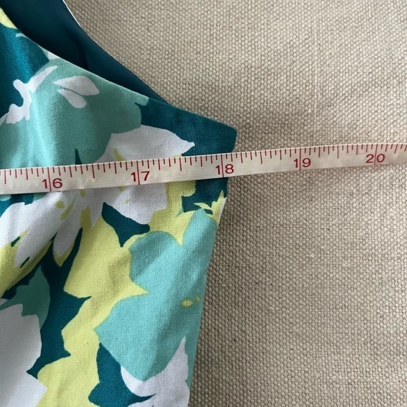Pendleton Petite Turquoise Yellow White Floral Sleeveless A Line Dress Size 10 - Picture 8 of 12
